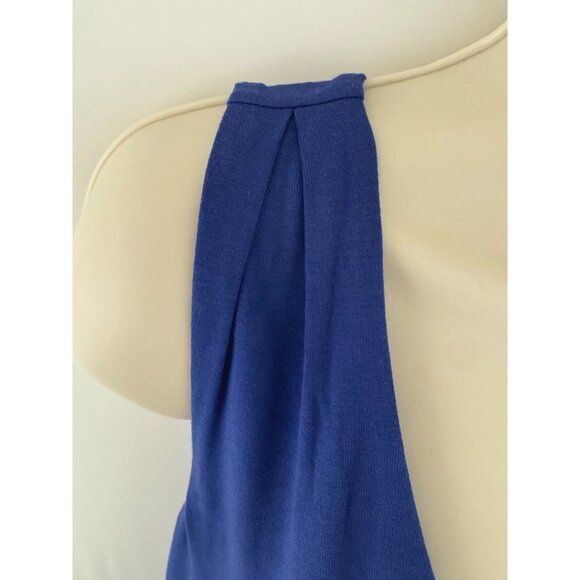 Tommy Bahama Navy Blue Tambour Shirred V-Neck Dress Size M Soft Knit Summer - Picture 3 of 8
